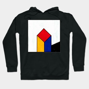 Mondrian Inspired Diamond Pillar Geometric Abstract Acrylic Painting Hoodie